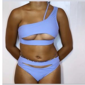 Lavender two piece swim suit